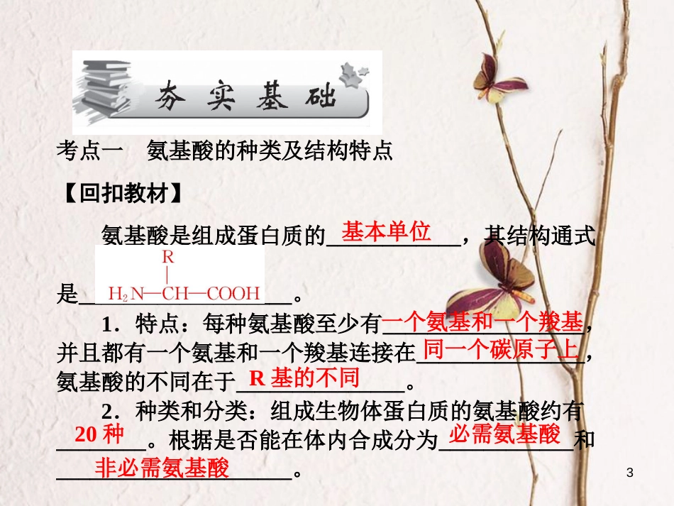 高考高考生物一轮复习 第二章 组成细胞的分子（第三课时）第2节 生命活动的主要承担者-蛋白质课件 新人教版必修1_第3页