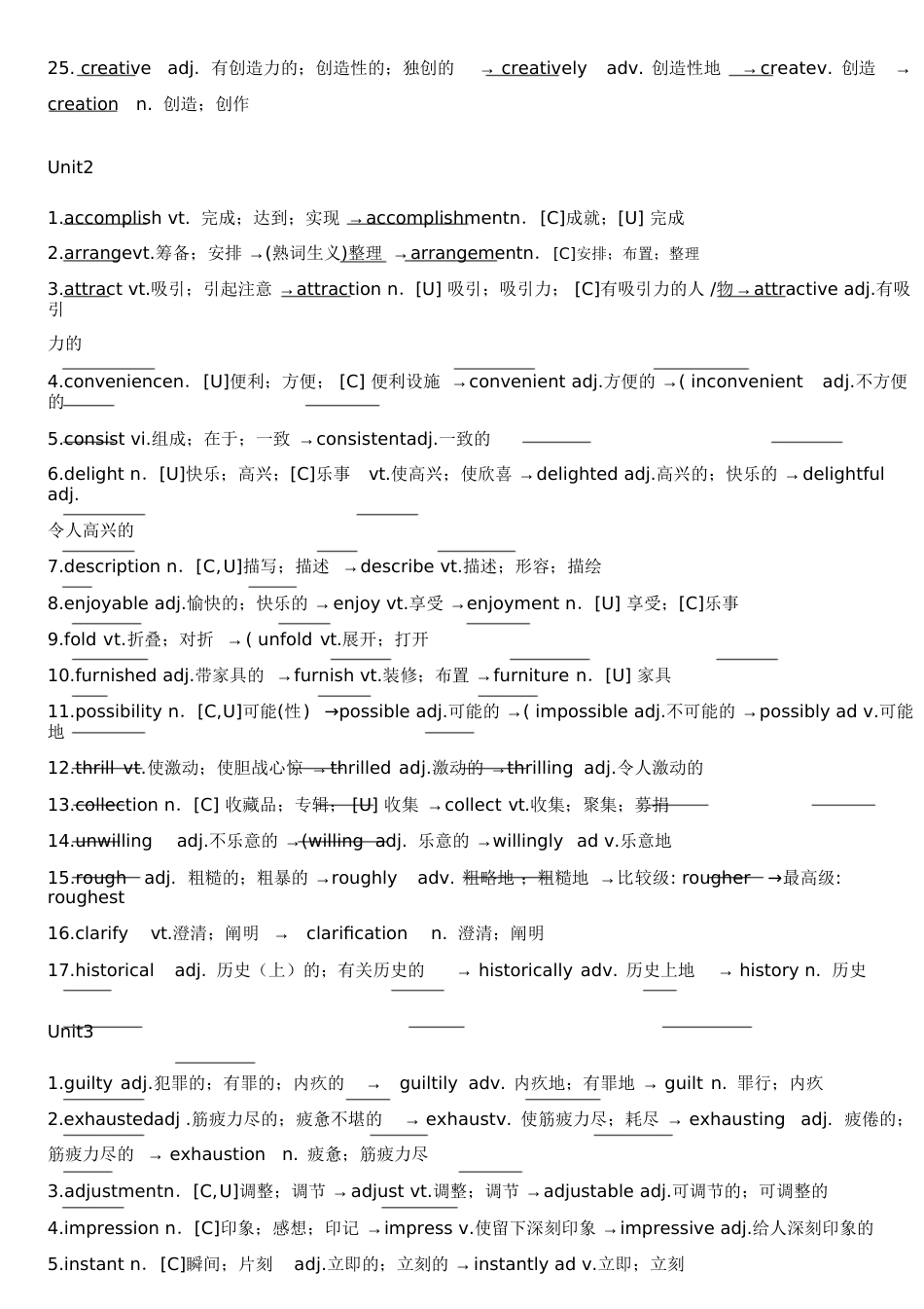 人教版高中英语必修5重点词词性转换[共9页]_第2页