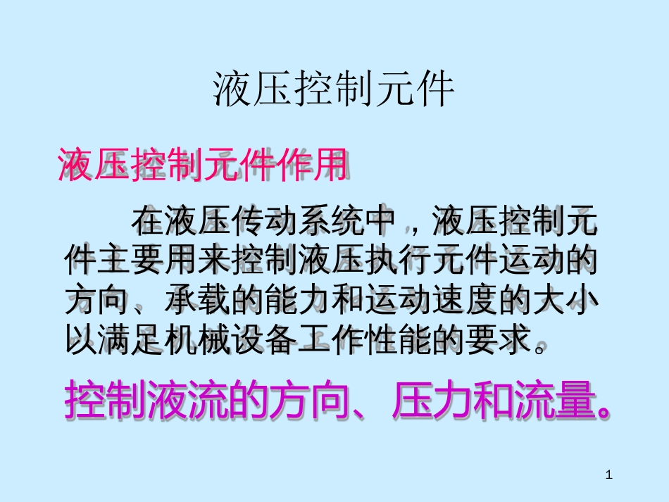 液压系统控制元件ppt课件[文字可编辑]_第1页