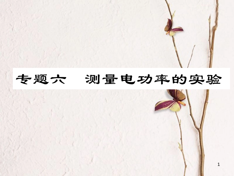 （云南专用）九年级物理全册 专题六 测量电功率的实验作业课件 （新版）沪科版[共25页]_第1页