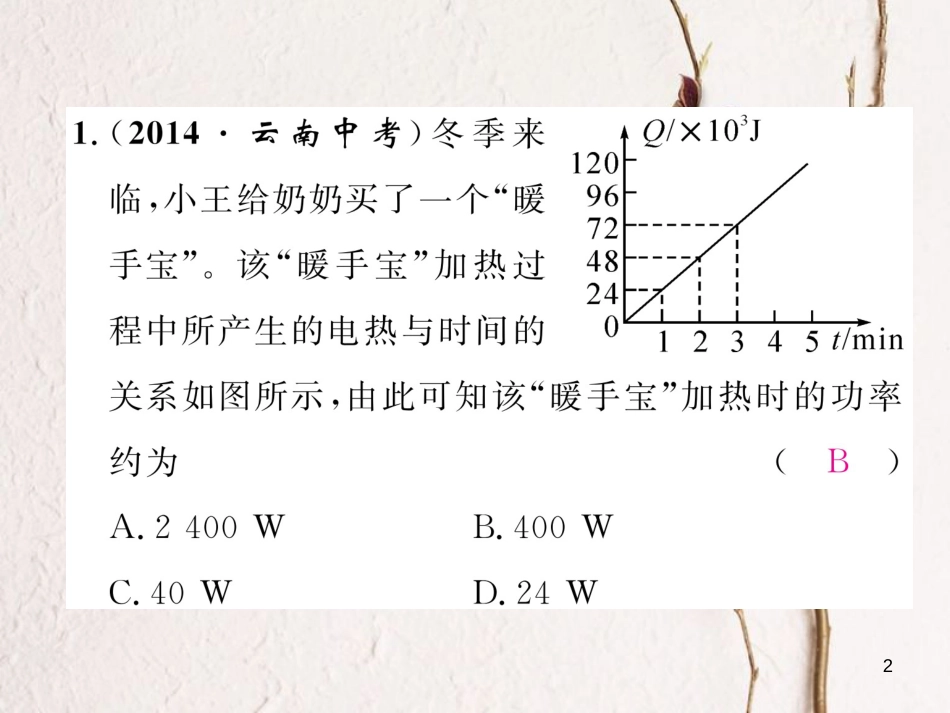（云南专用）九年级物理全册 专题六 测量电功率的实验作业课件 （新版）沪科版[共25页]_第2页