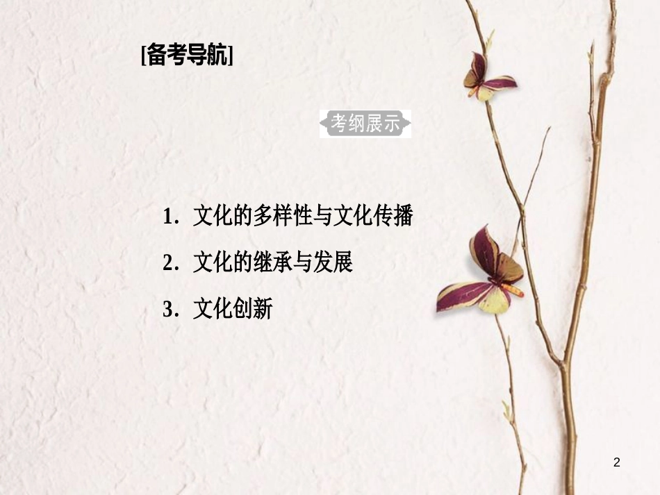 高考政治一轮复习 文化与生活 专题十 文化传承与创新 考点1 世界文化的多样性课件[共32页]_第2页