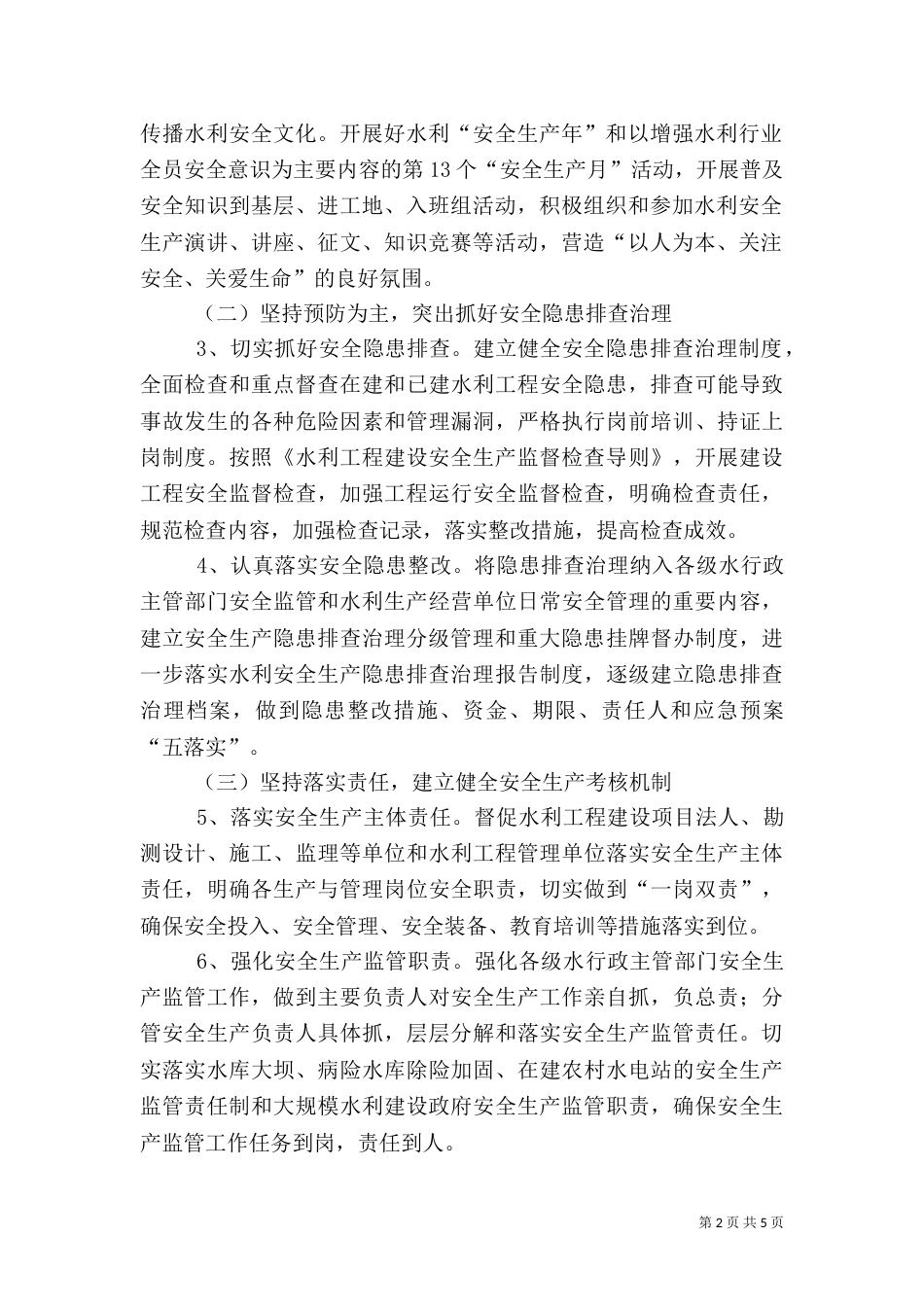 水利系统安全生产工作要点_第2页