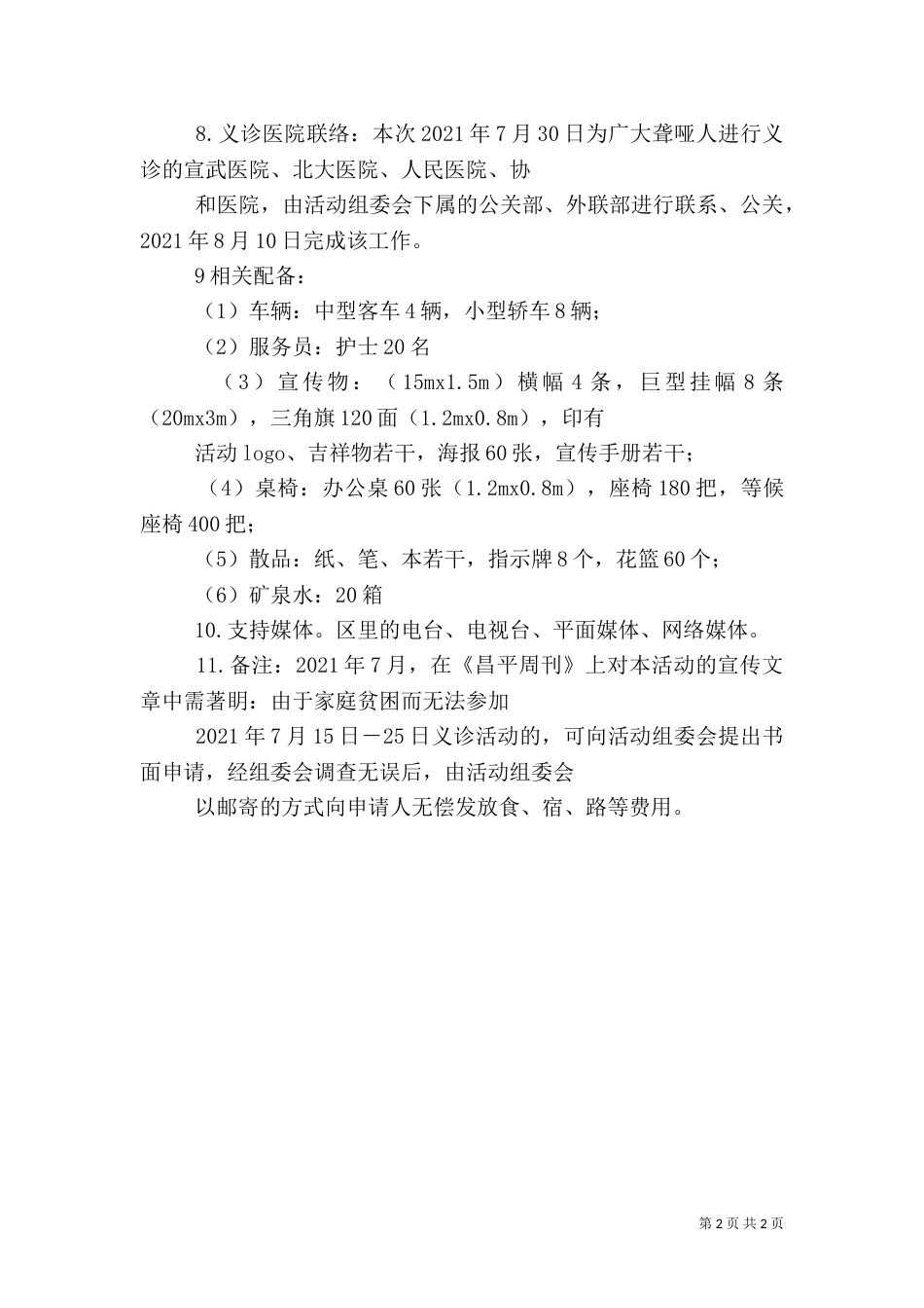 医院义诊活动实施方案（三）_第2页
