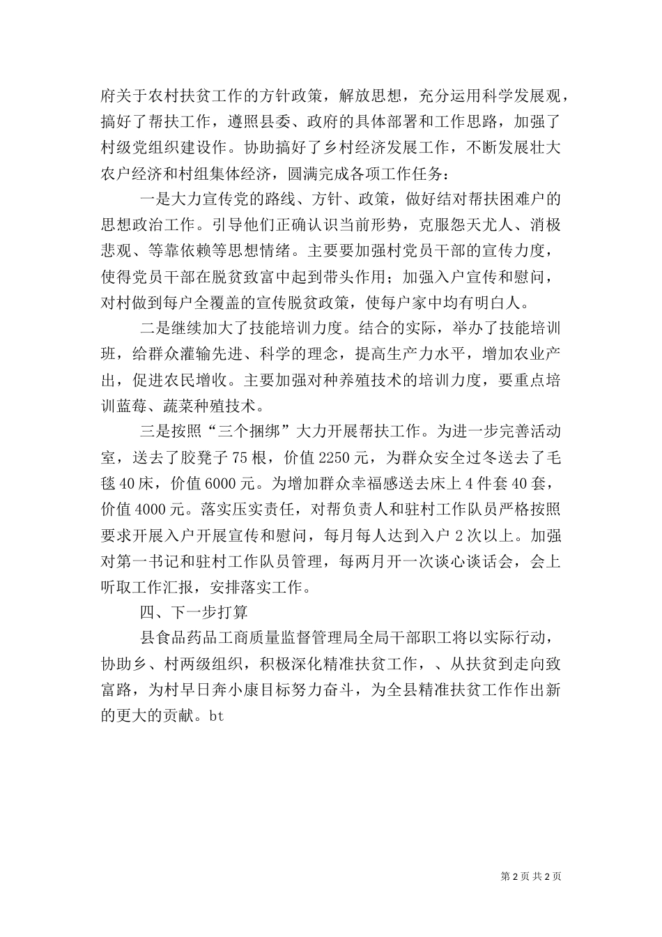 脱贫攻坚帮扶工作总结范本_第2页