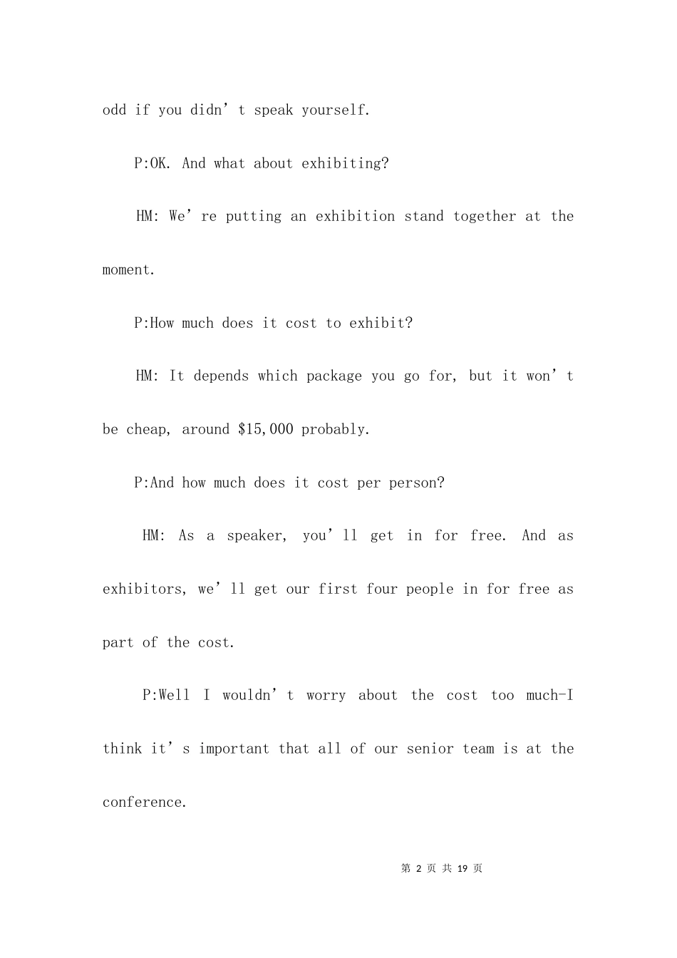 （精选）初级商务英语会议会话_第2页
