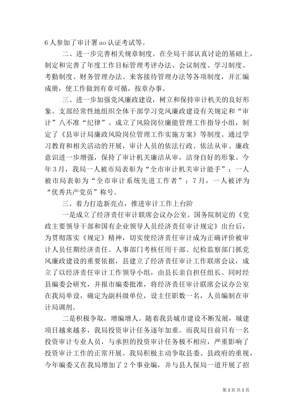 审计局履行职责工作总结（一）_第3页