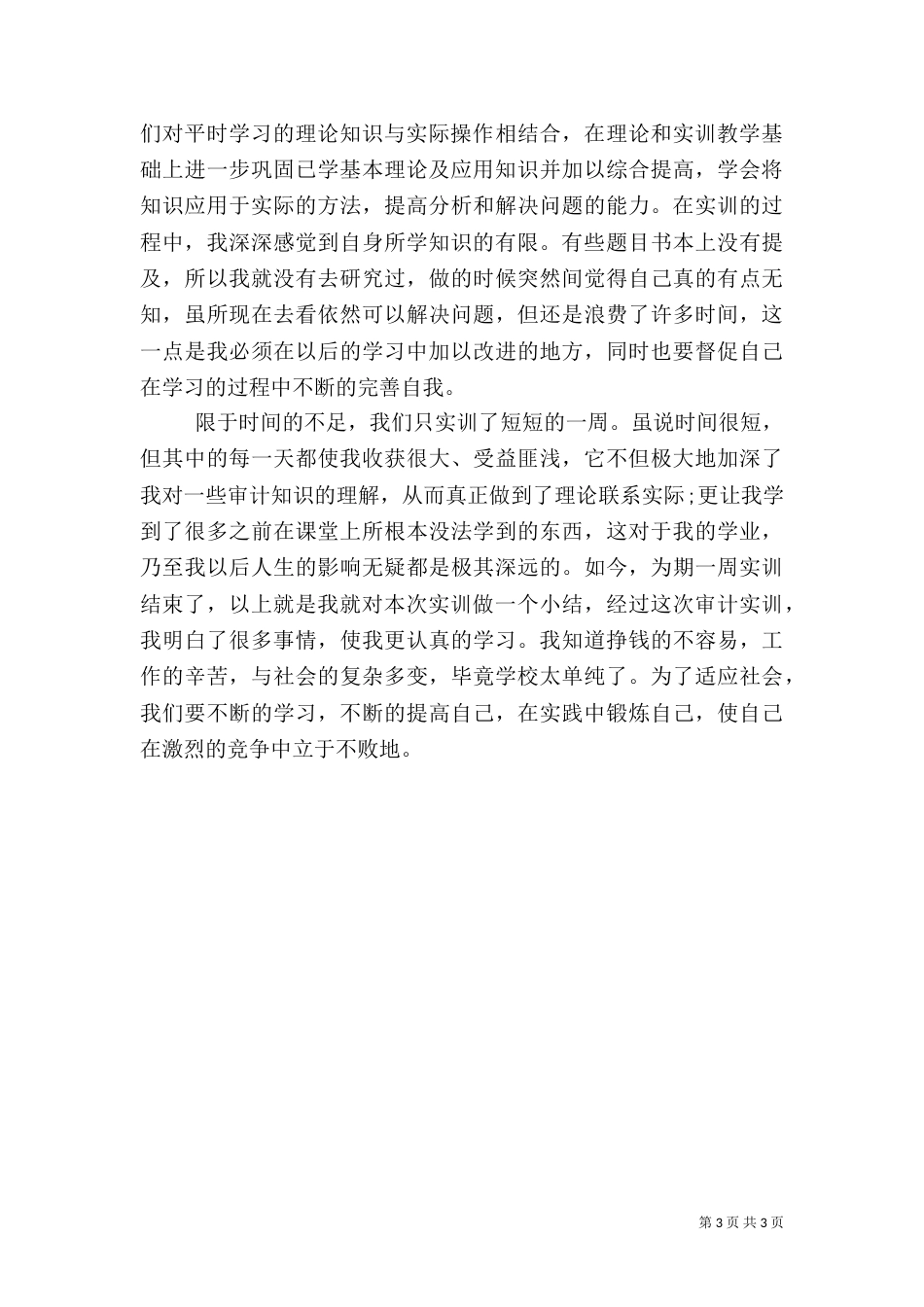 审计实务实训的心得体会_第3页