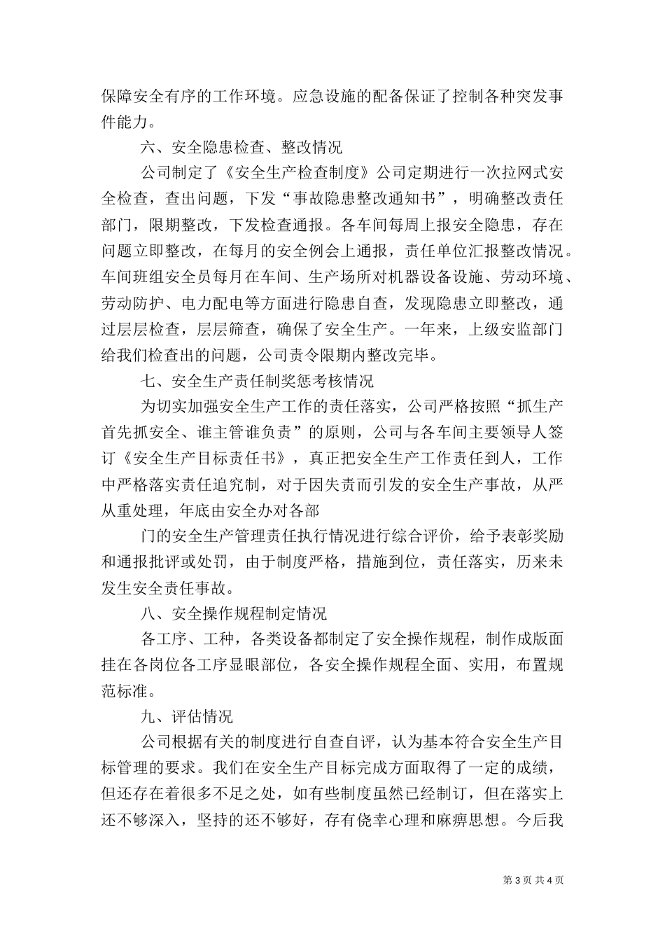 安全生产目标完成效果评估报告（三）_第3页