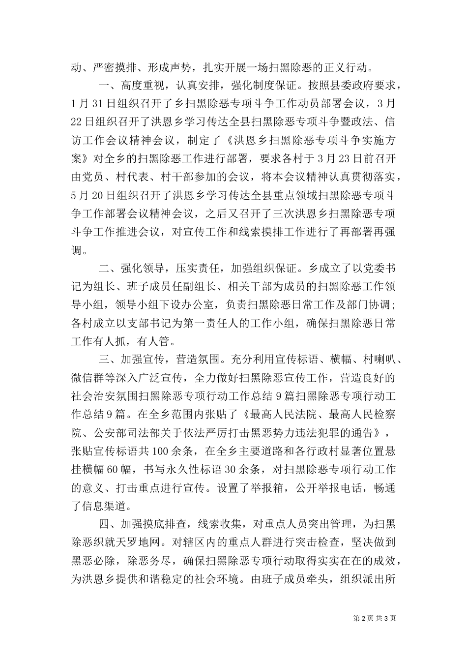 扫黑除恶专项行动工作总结（二）_第2页