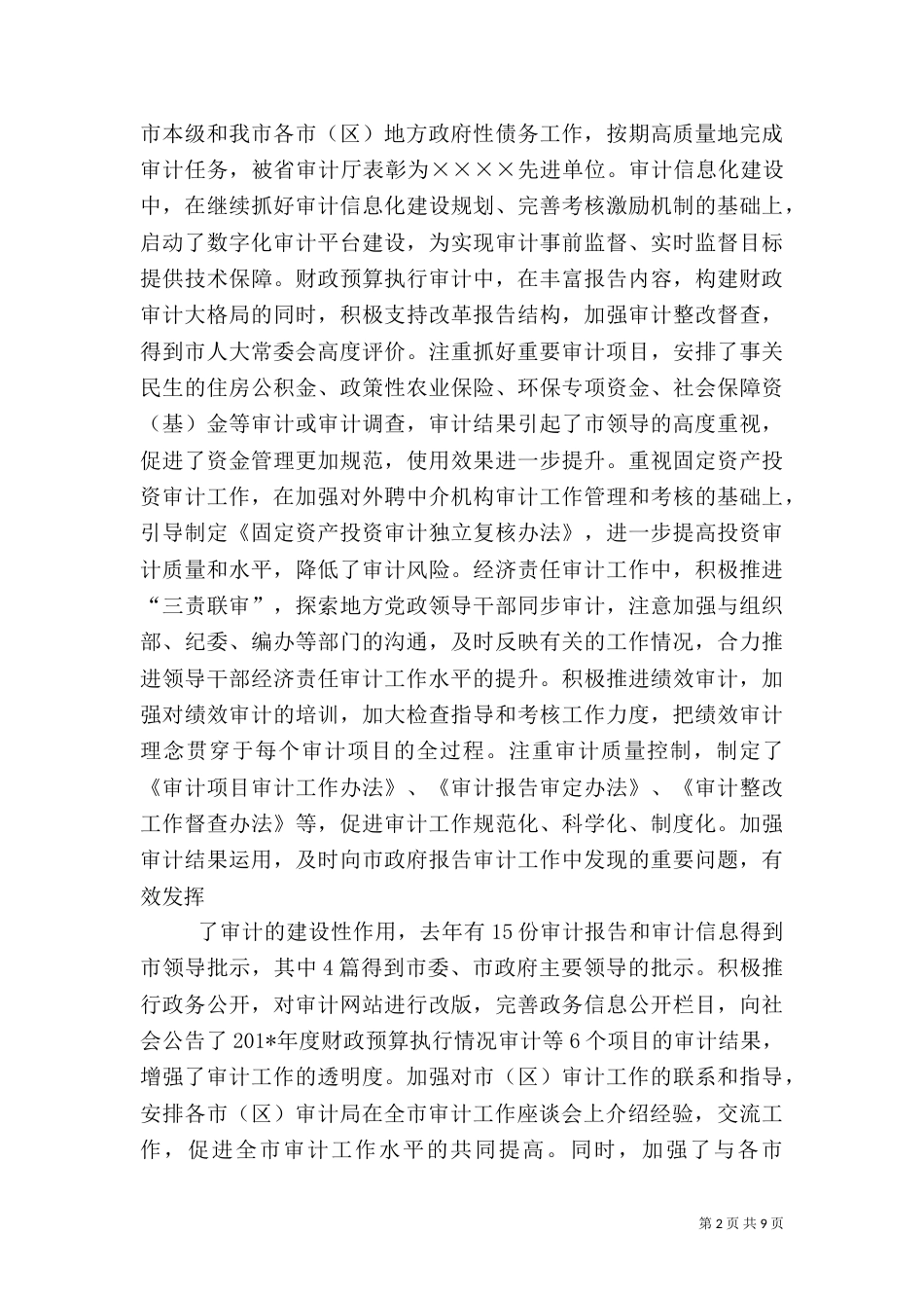 审计局长年度工作总结_第2页
