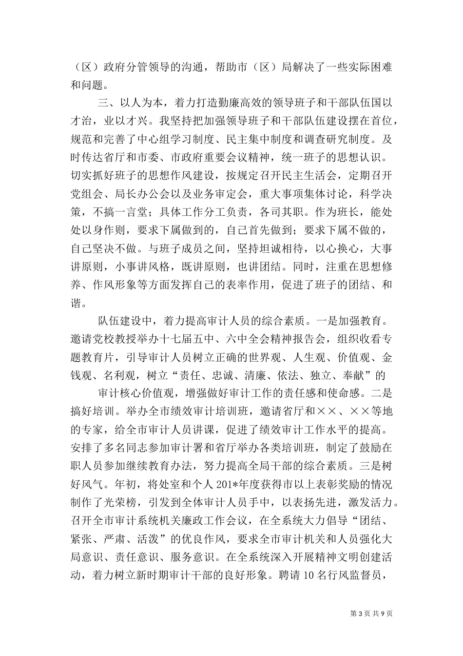 审计局长年度工作总结_第3页