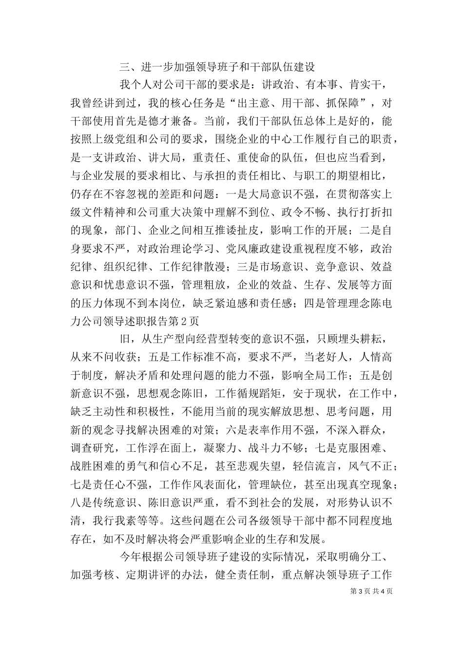 电力公司领导述职报告（三）_第3页