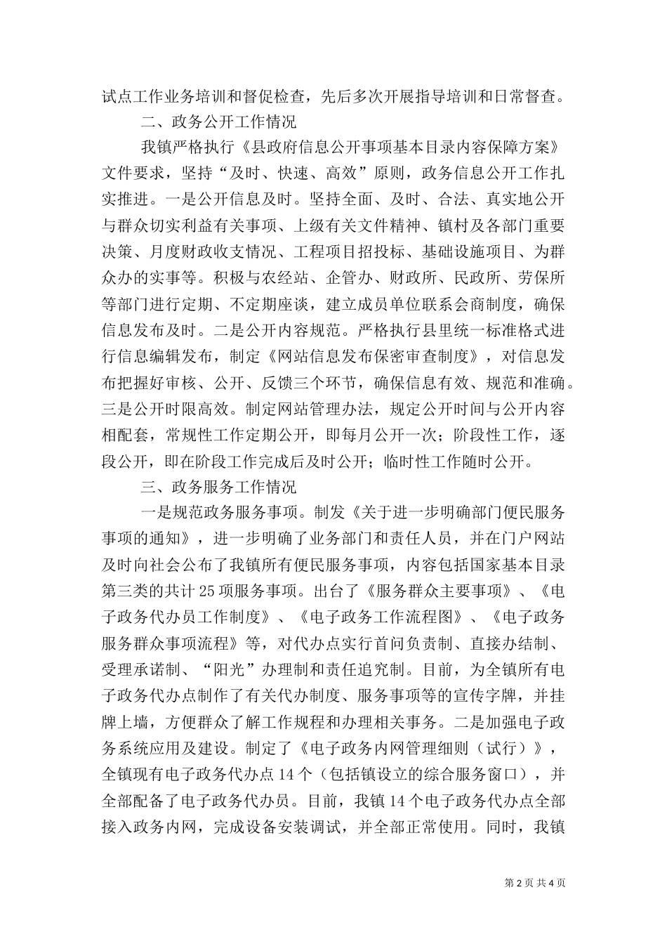 检查政务公开和政务服务工作汇报_第2页