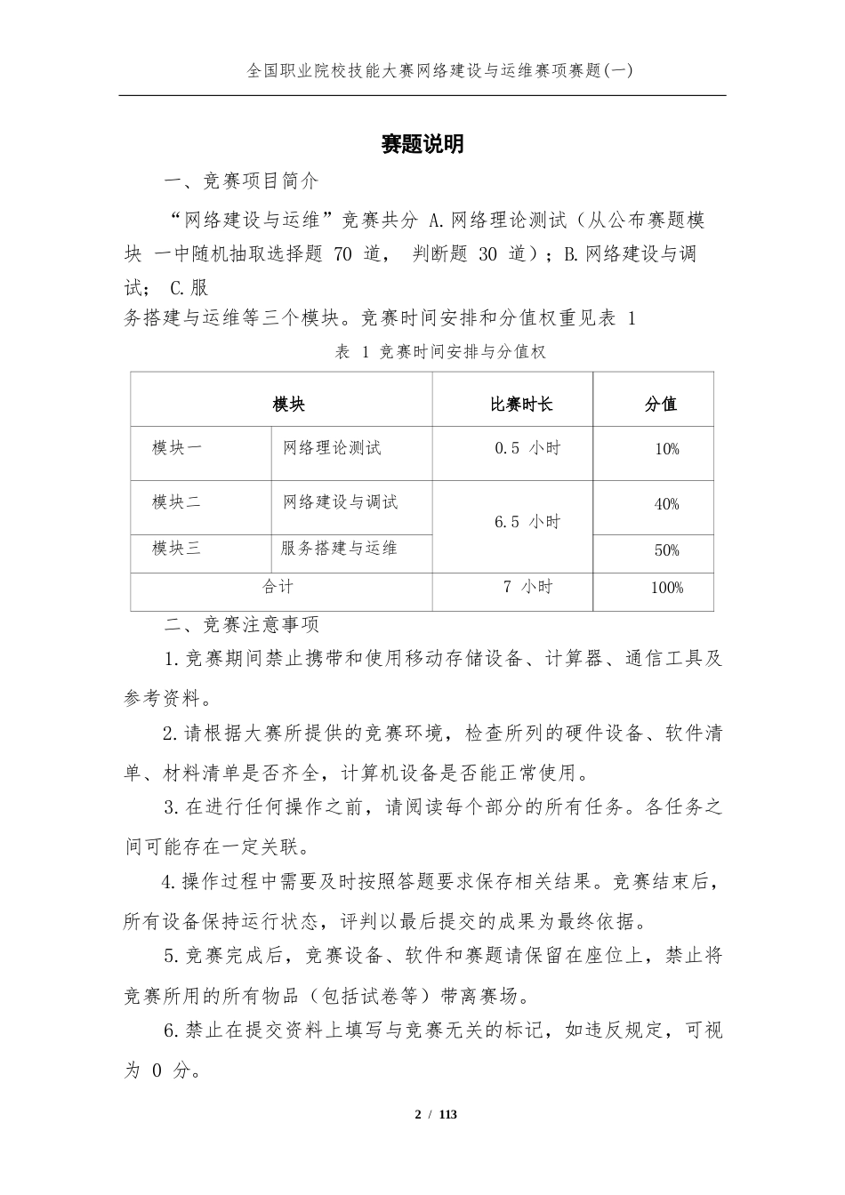 全国职业大赛（中职）1.ZZ016网络建设与运维赛题库第一套_第2页