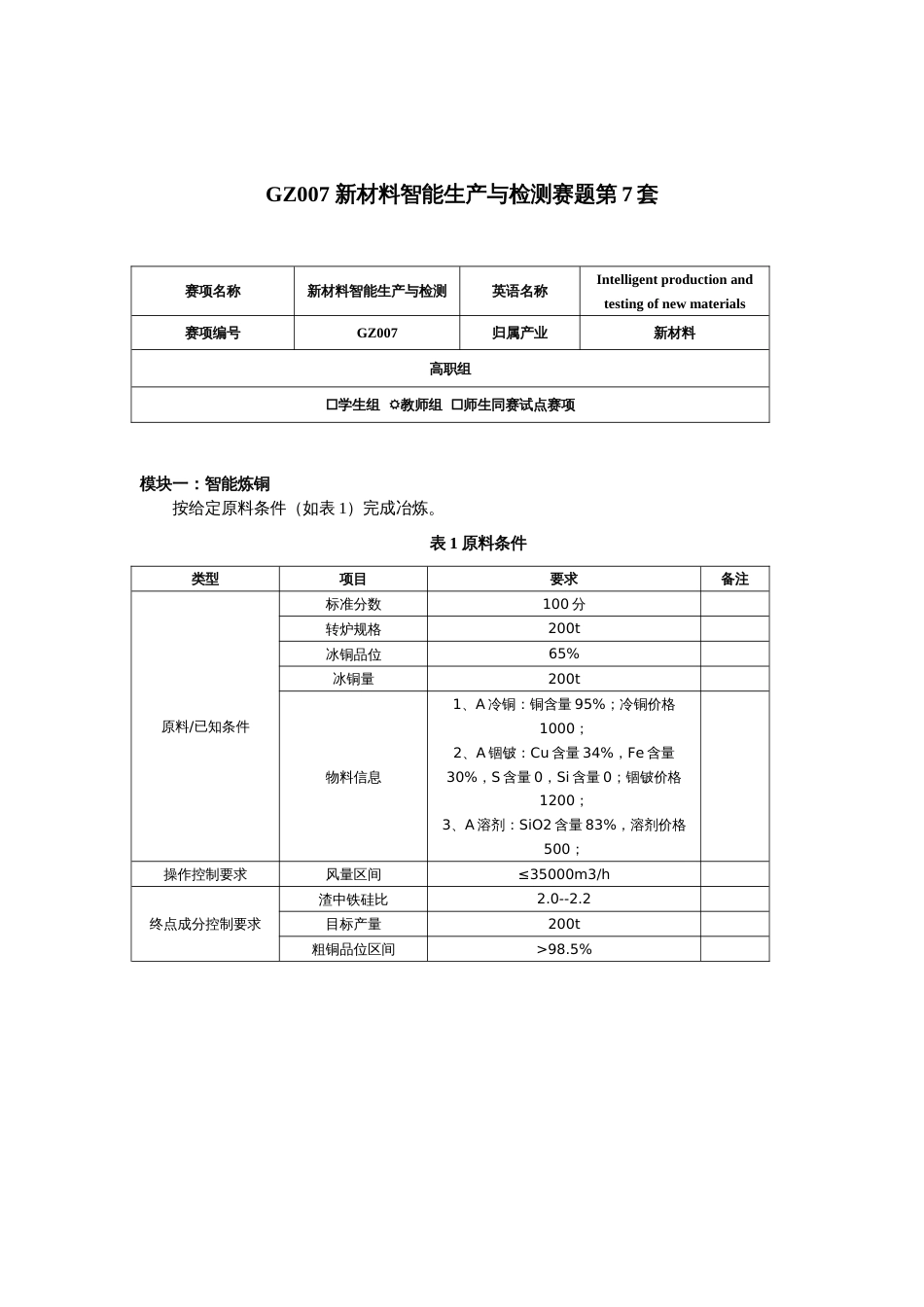 （全国职业技能比赛：高职）GZ007新材料智能生产与检测赛题第7套（教师赛）_第1页