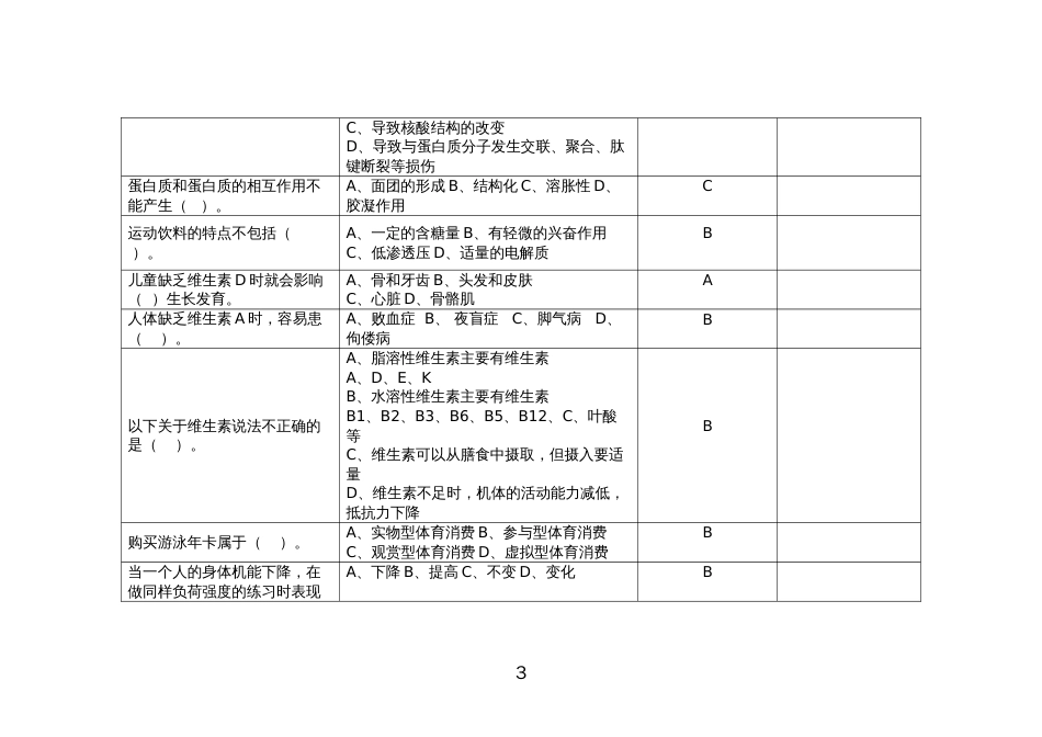 （全国职业技能比赛：高职）GZ086健身指导题库第8套_第3页