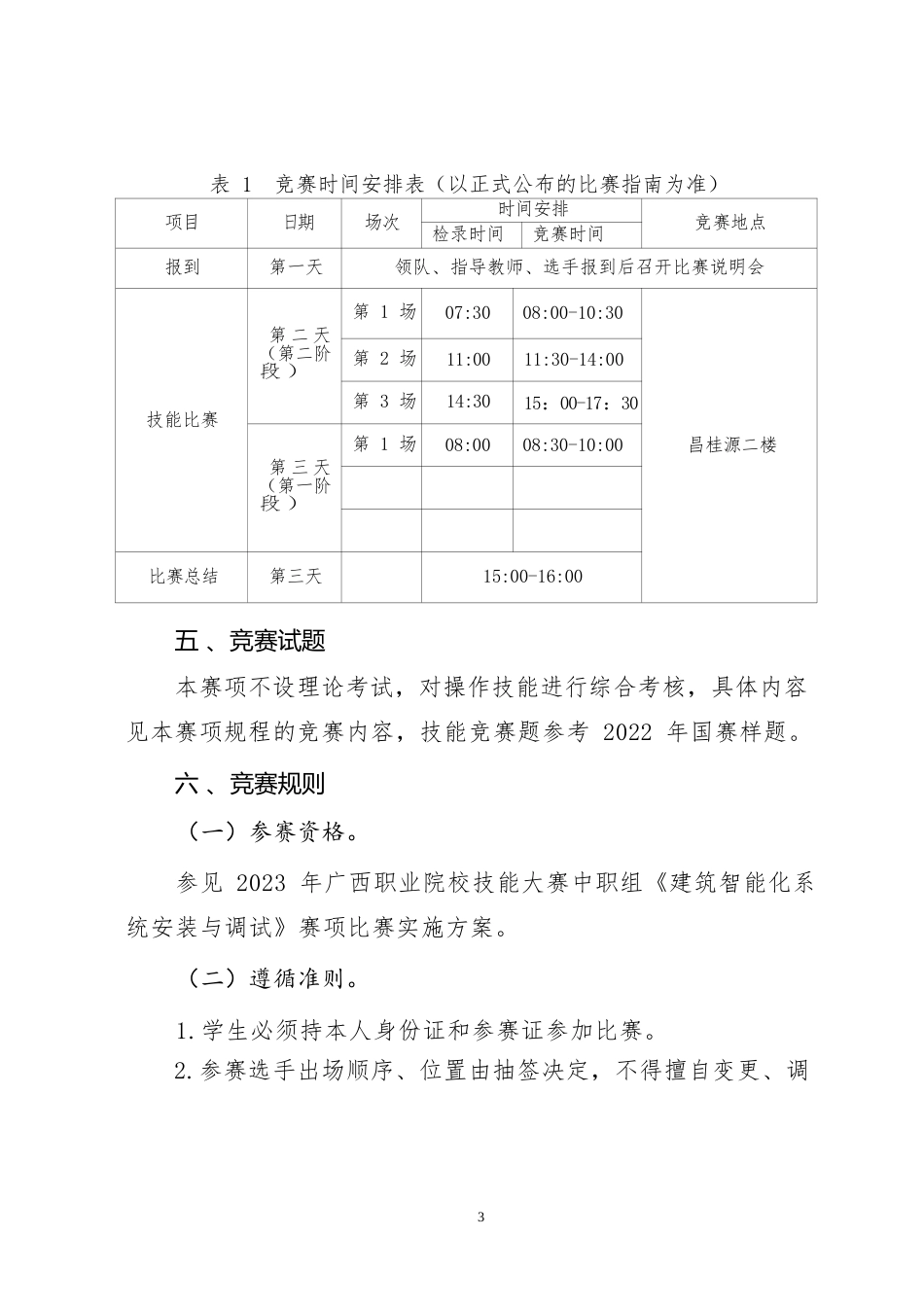 6职业院校技能大赛中职组《建筑智能化系统安装与调试》赛项竞赛规程(001)_第3页