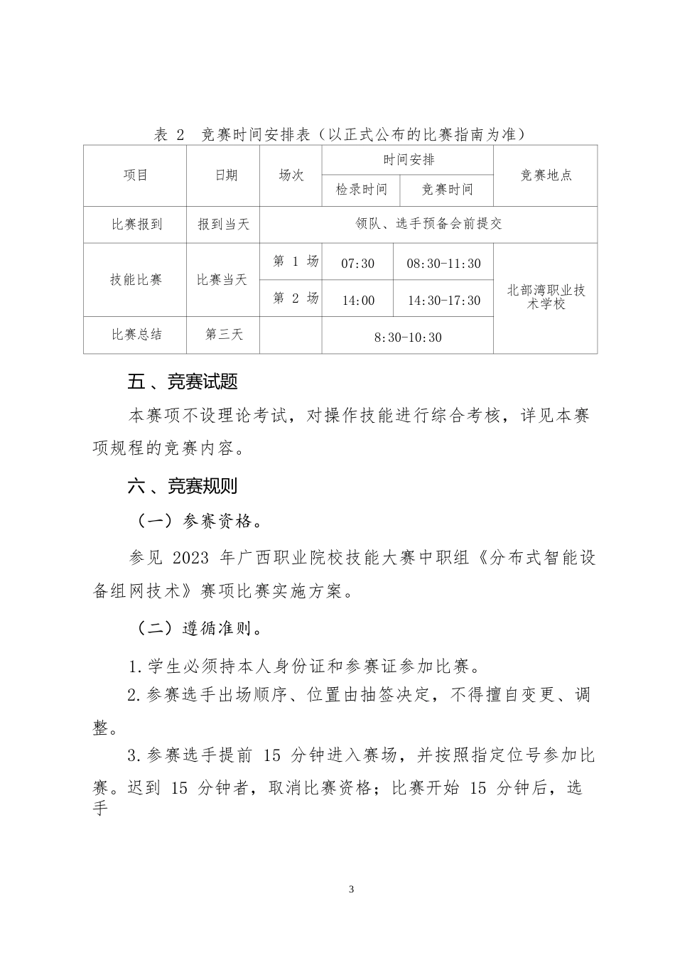 38职业院校技能大赛中职组《分布式智能设备组网技术》赛项竞赛规程(001)_第3页