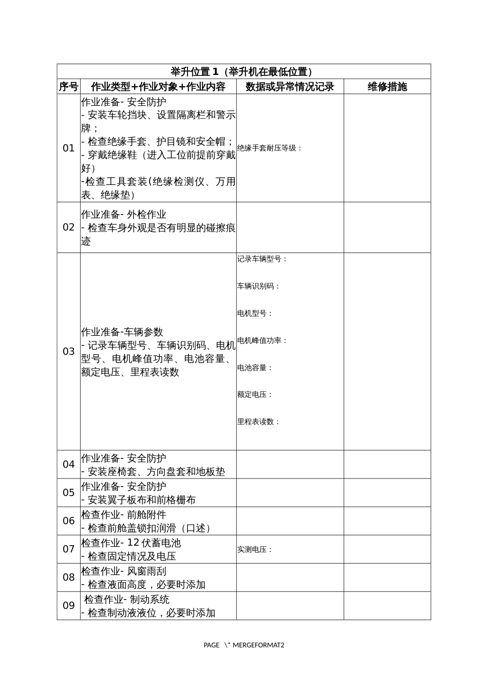 职业院校技能大赛高职组《电子商务技能》赛项样题作业表新能源汽车维护与高压组件更换记录表（区赛）_第2页