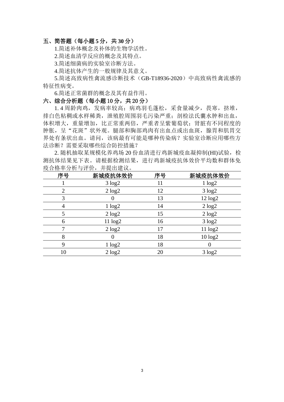 （全国职业技能比赛：高职）GZ001动物疫病检疫检验赛题第2套_第3页
