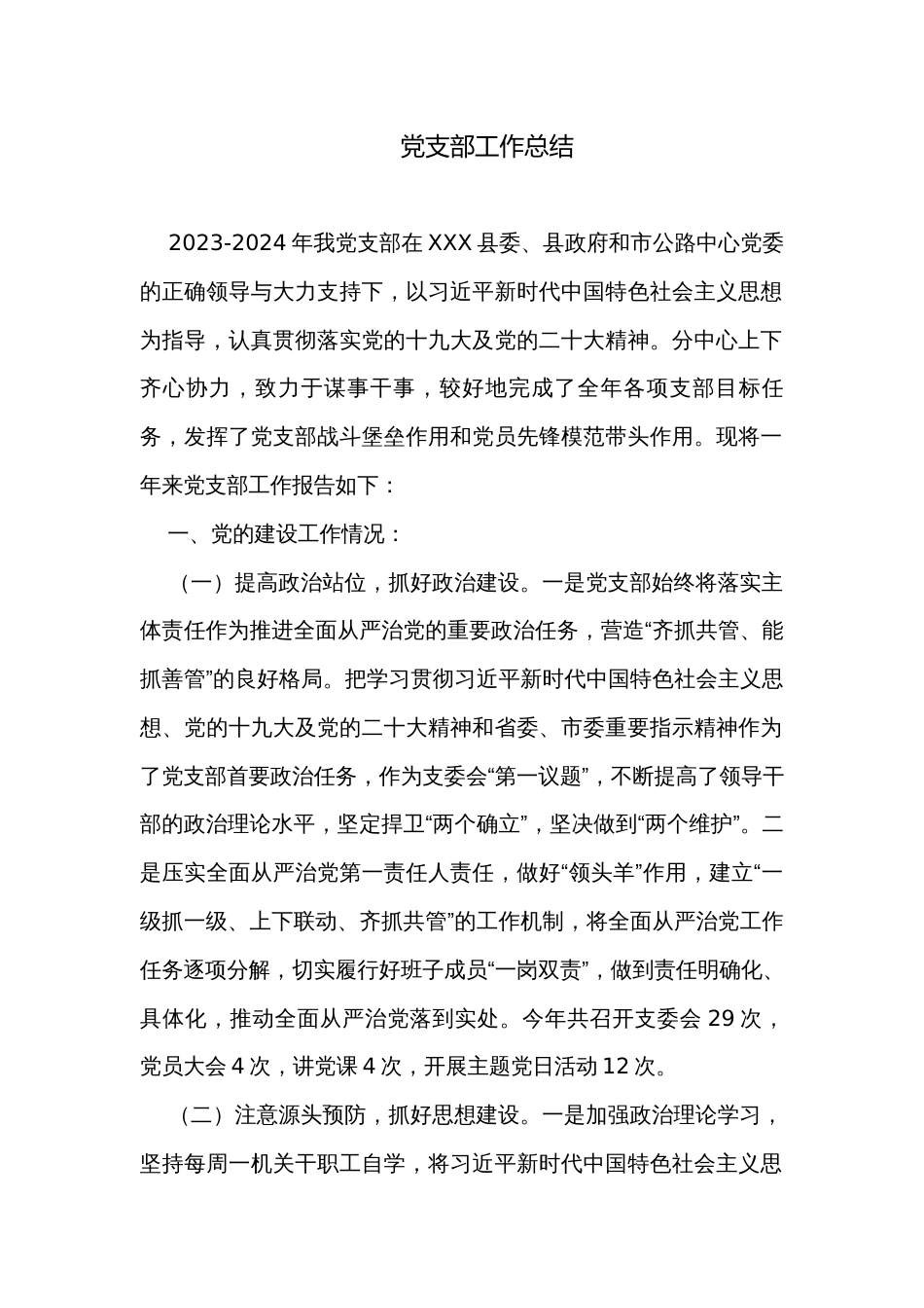 党支部工作总结_第1页