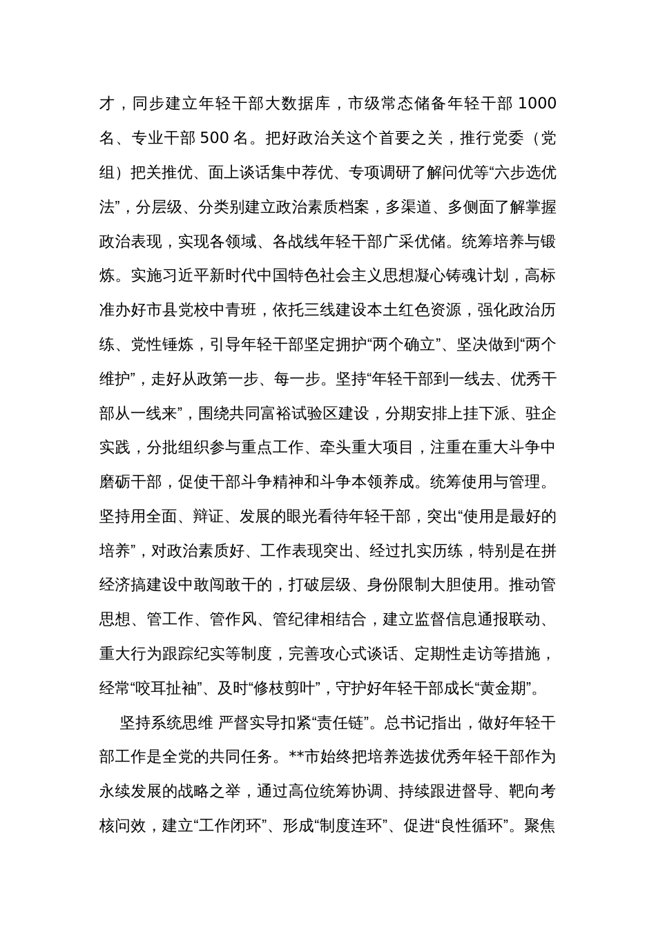 组织部长在全省年轻干部队伍建设工作座谈会上的汇报发言材料_第3页