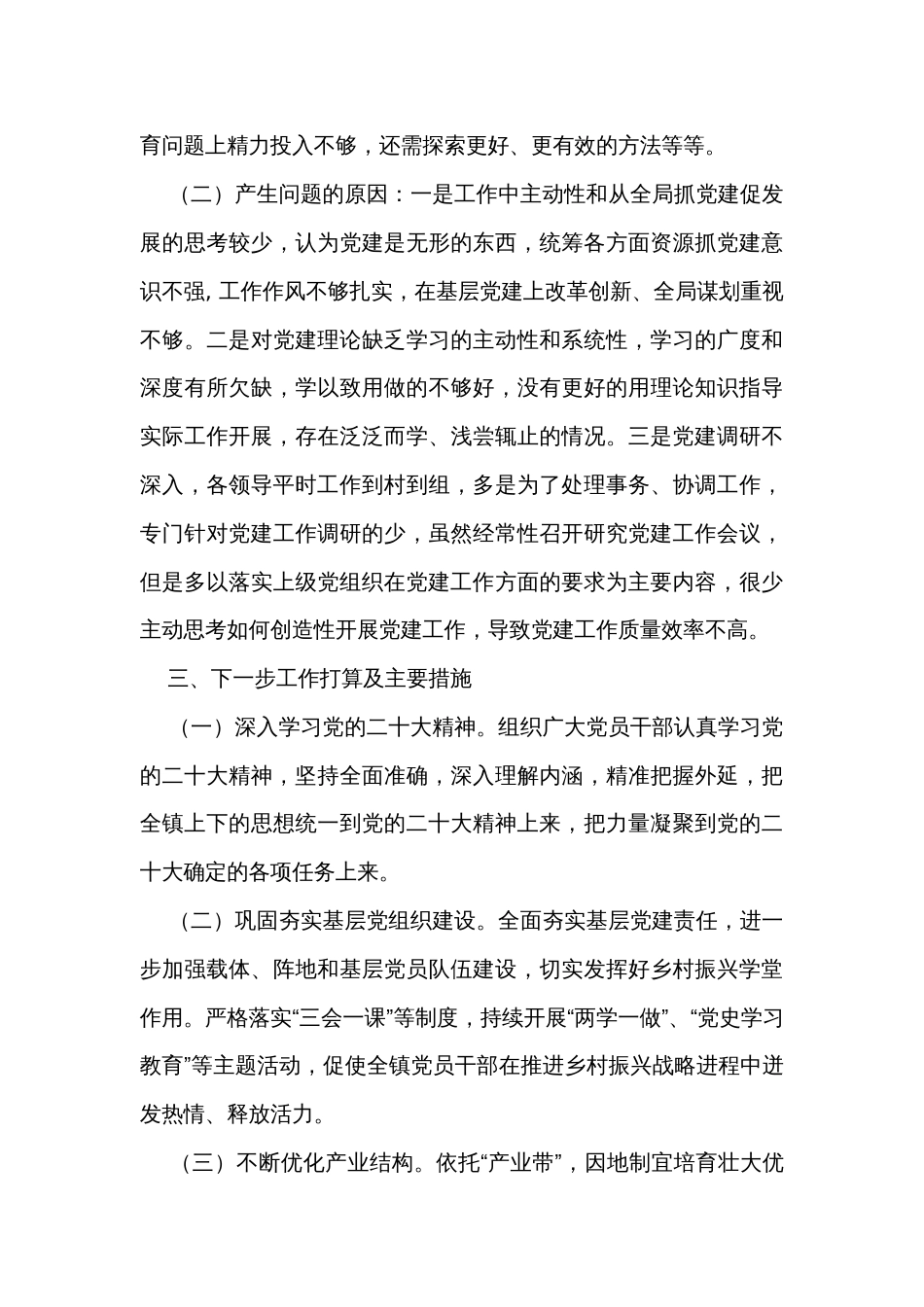乡镇抓基层党建工作述职_第3页
