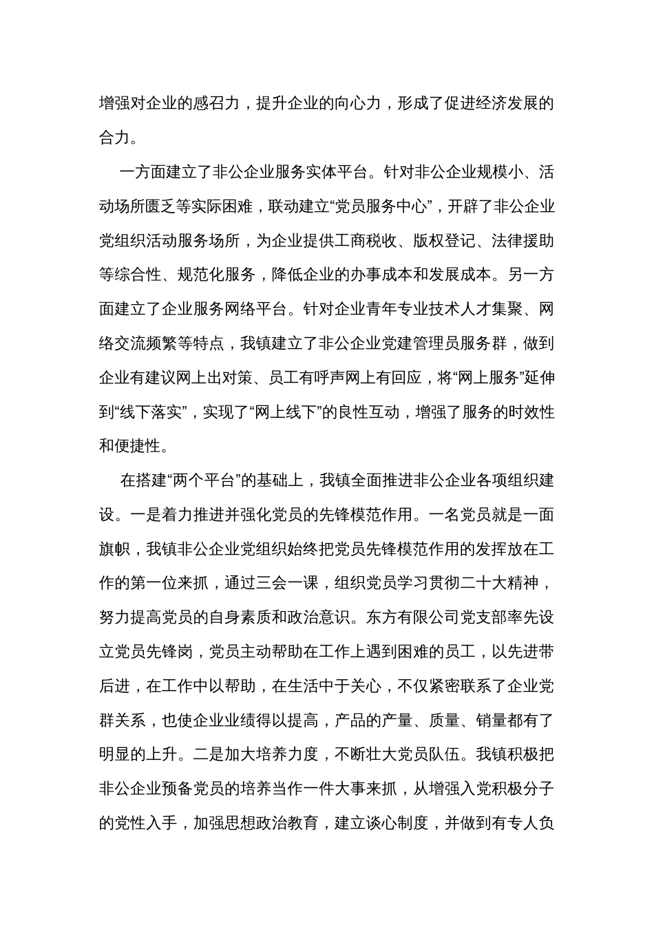 某镇在市非公企业党建工作座谈会上的发言_第3页