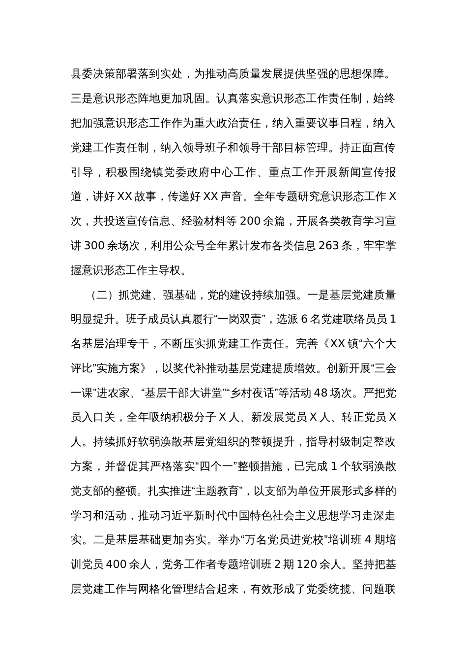 乡镇领导班子2023年度工作总结_第2页