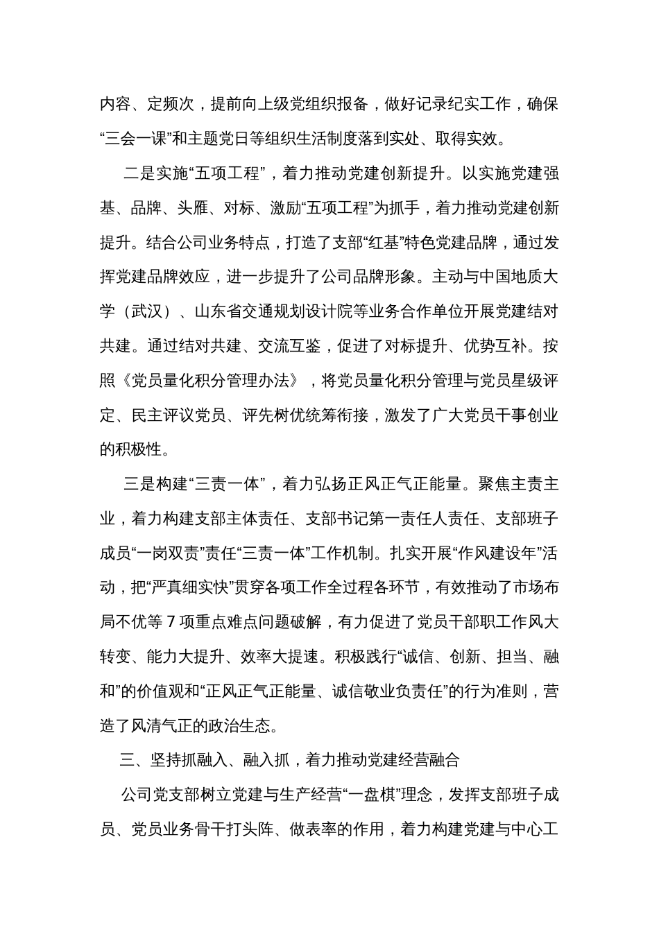 公司党支部党建领航促发展经验材料_第3页