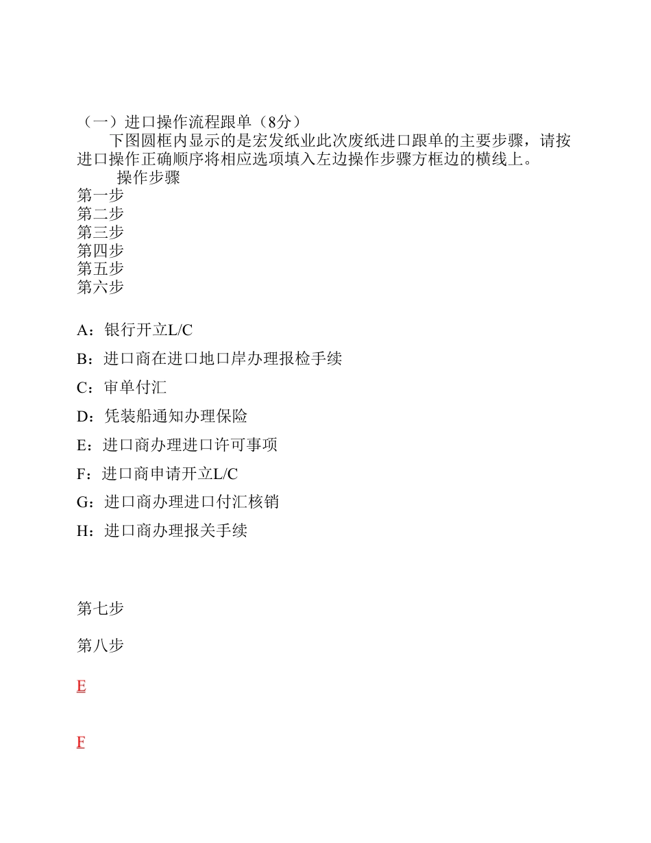 2010全国外贸跟单员考试实务操作真题与答案A卷2_第3页