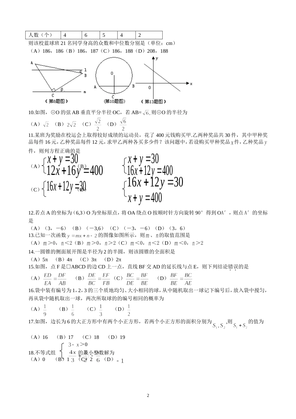 2011山东泰安中考数学试题[6页]_第2页