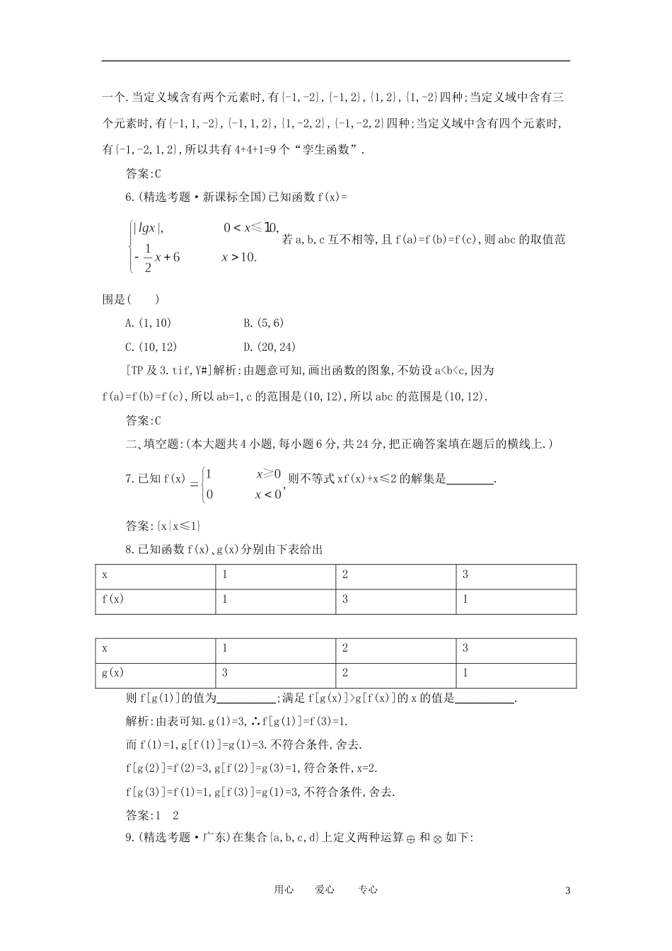 《走向清华北大》2012高考总复习 精品4函数及其表示[6页]_第3页