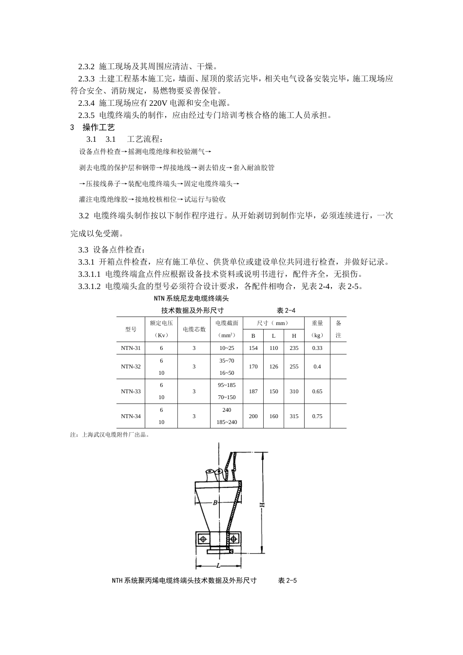 10kV油纸绝缘电缆户内型终端头制作工艺标准[7页]_第2页