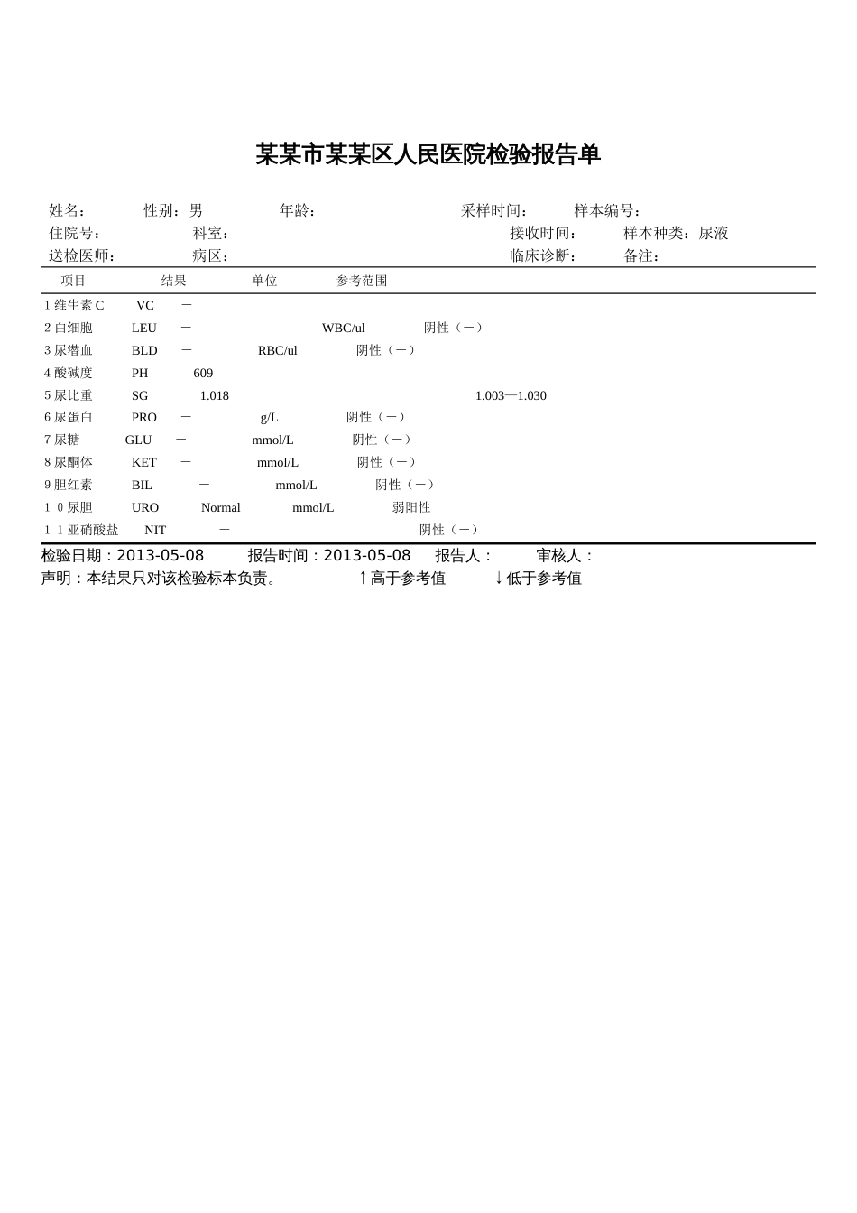 某某市某某区人民医院检验报告单[3页]_第3页