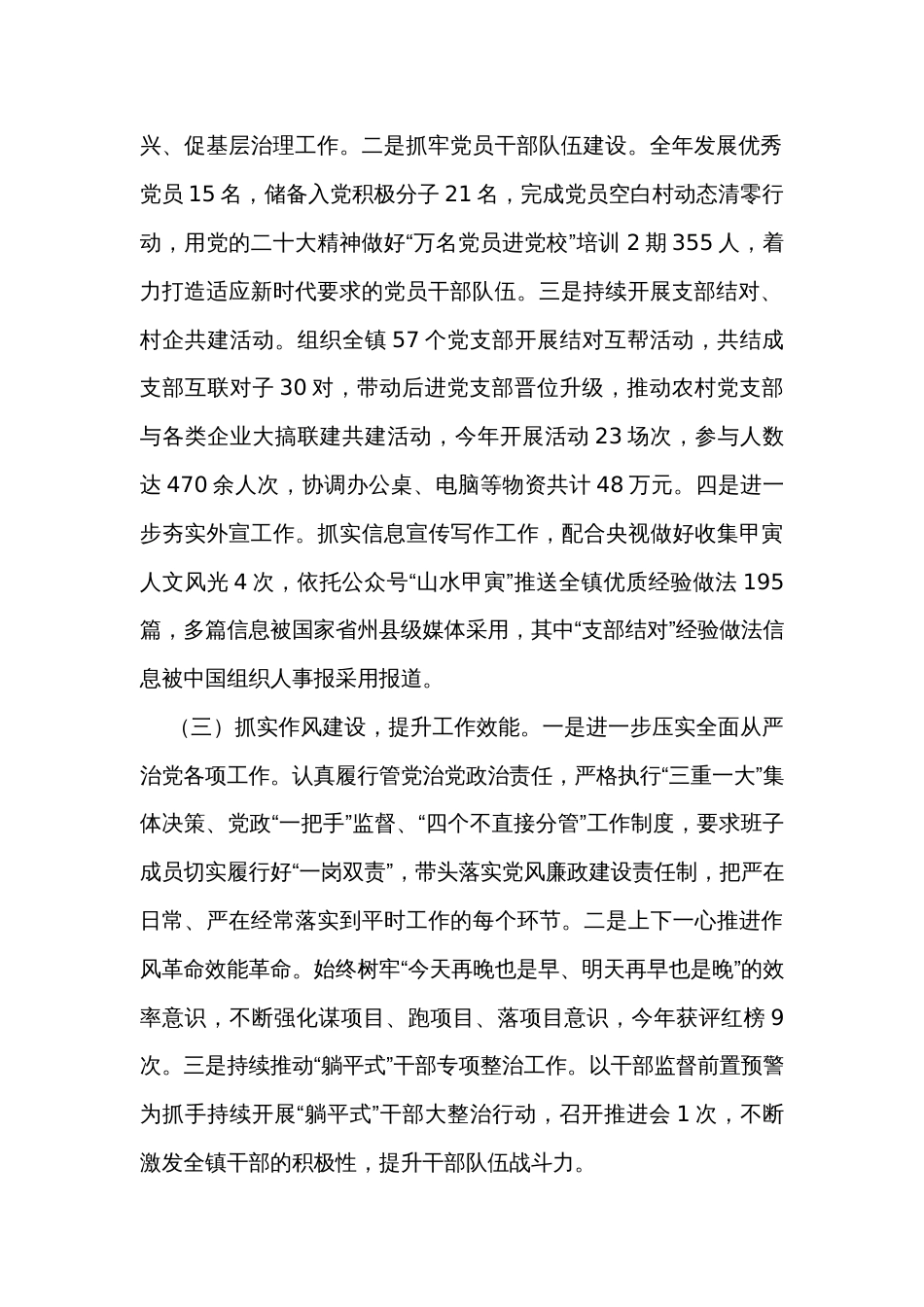 乡镇2023年抓基层党建工作述职报告_第2页