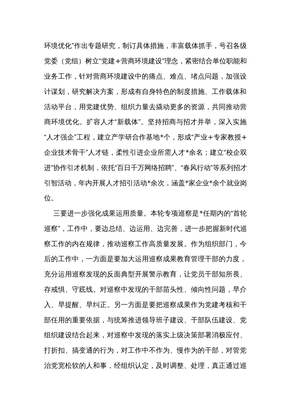 在营商环境专项巡察汇报会上的发言_第2页