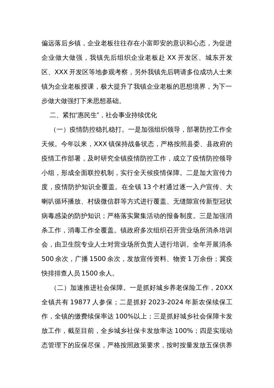 乡镇年度工作总结_第2页