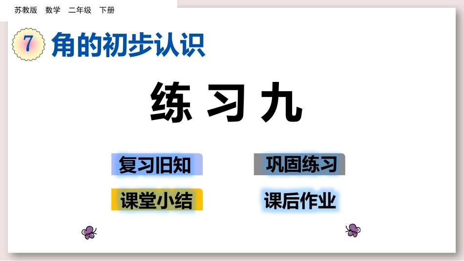 苏教版二年级数学下册课件练习九_第1页