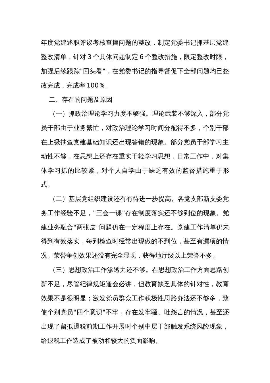 税务局党支部年度抓基层党建工作述职报告_第3页