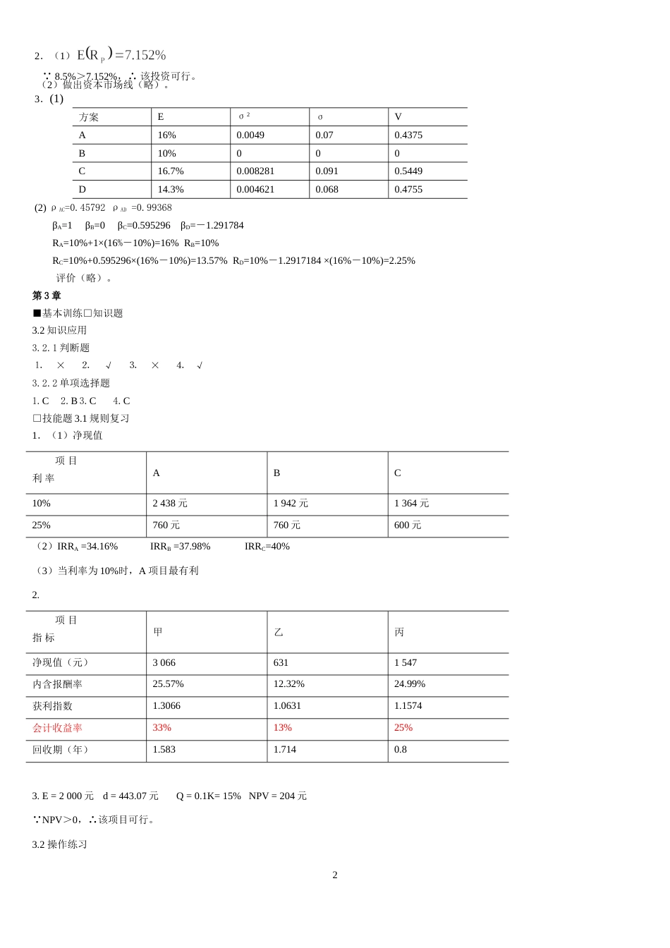 宋献中：《中级财务管理》课后习题答案_第2页