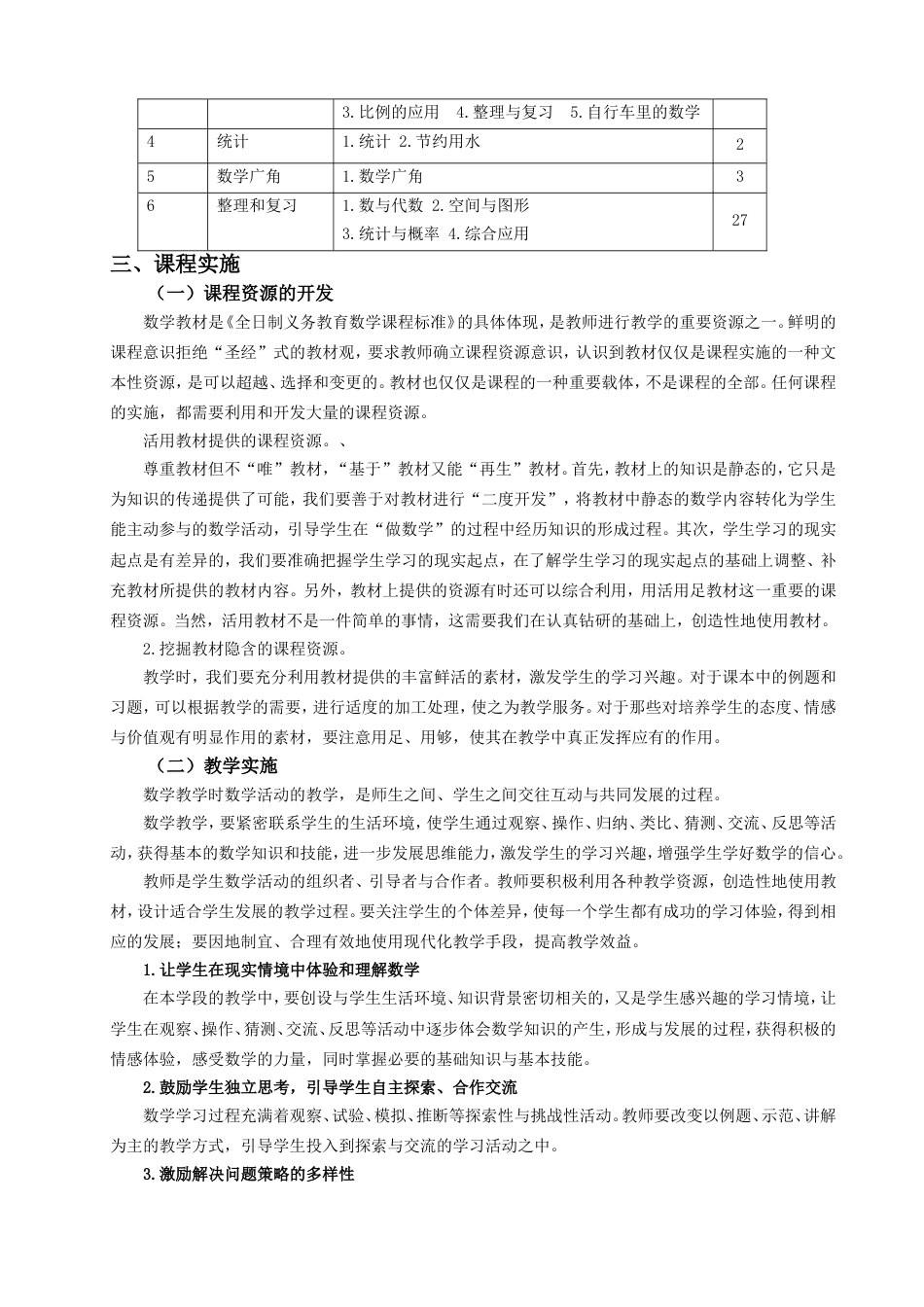 六年级数学下册课程纲要[3页]_第2页
