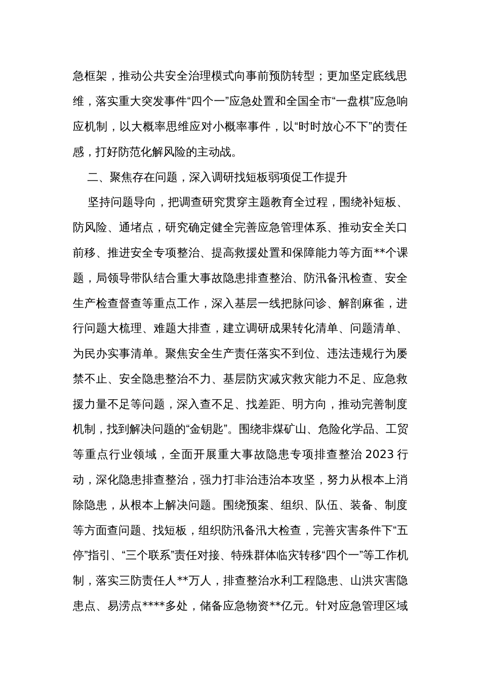 应急管理局在阶段性工作总结推进会上向巡回指导组汇报的发言_第2页