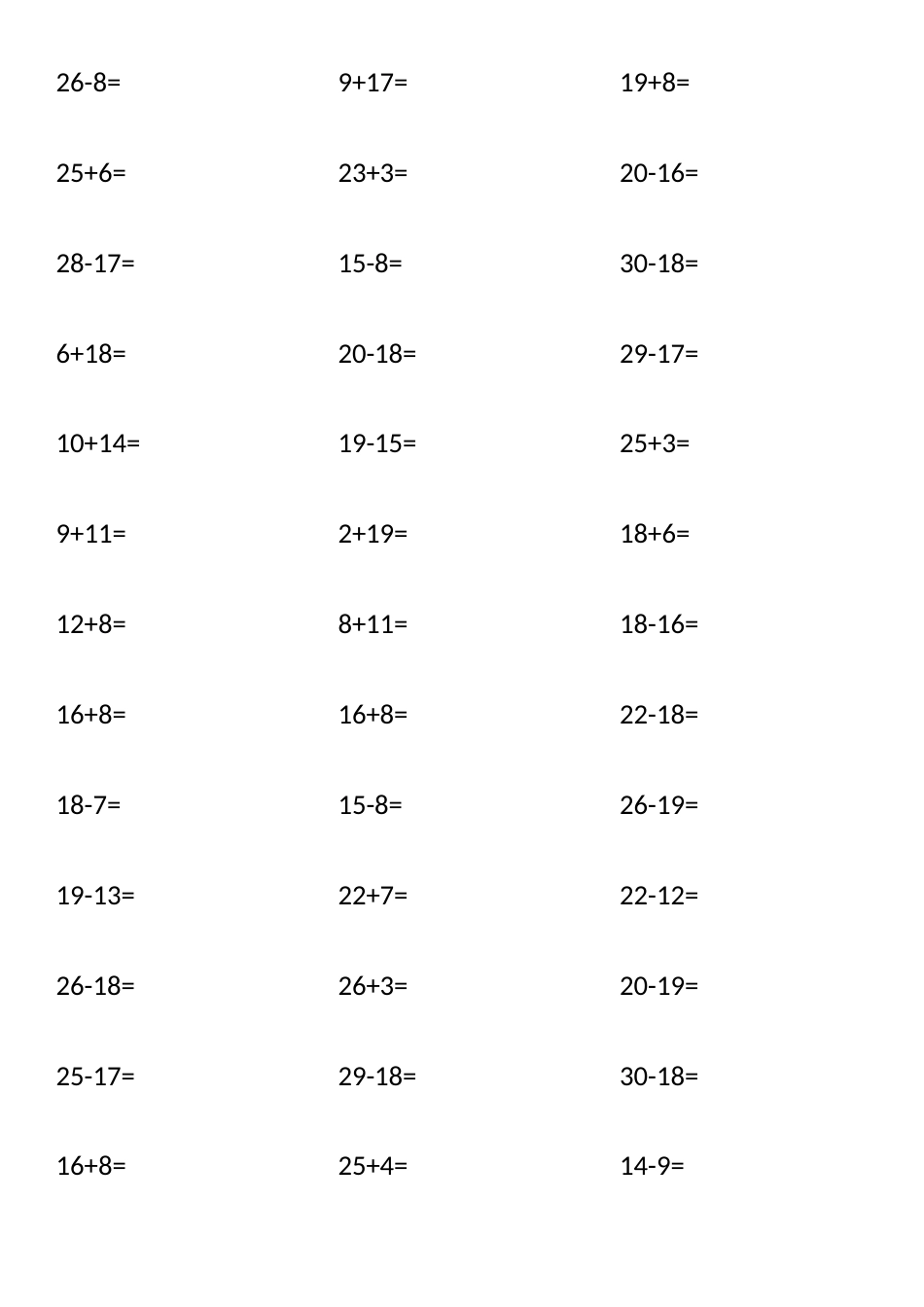 30以内加减法[10页]_第2页