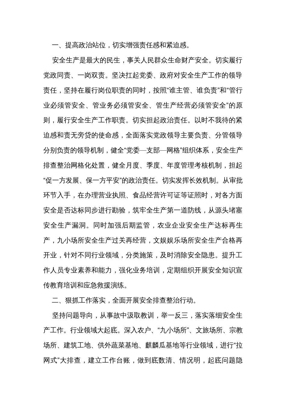 以高水平安全保障高质量发展安全生产交流发言稿_第2页