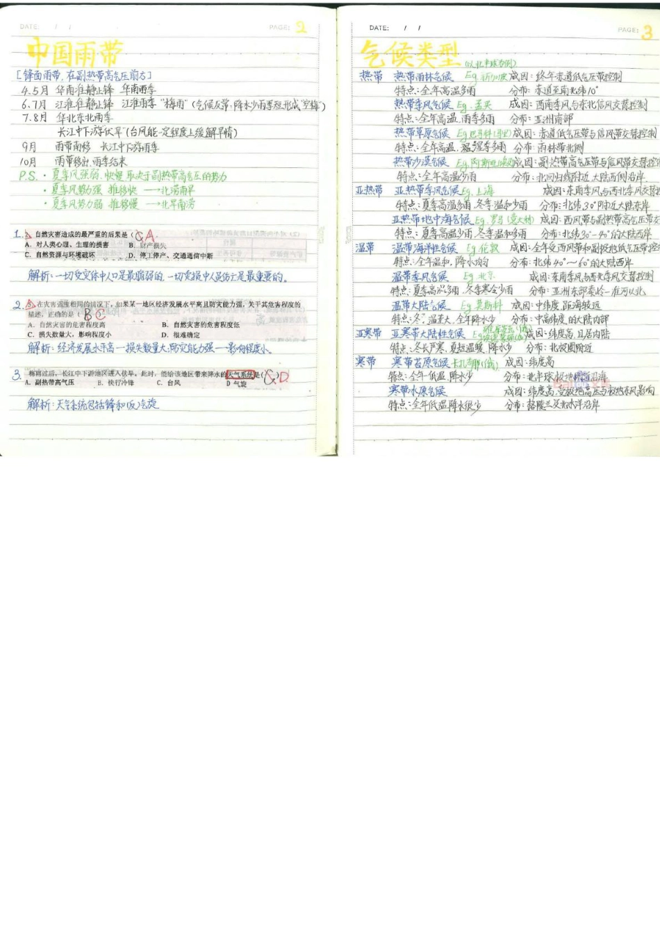 漯河高中文科学霸高中地理笔记2014高考状元笔记[40页]_第2页