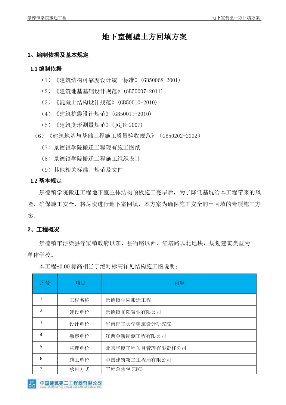 景德镇学院搬迁工程—地下室侧壁土方回填方案[20页]_第2页