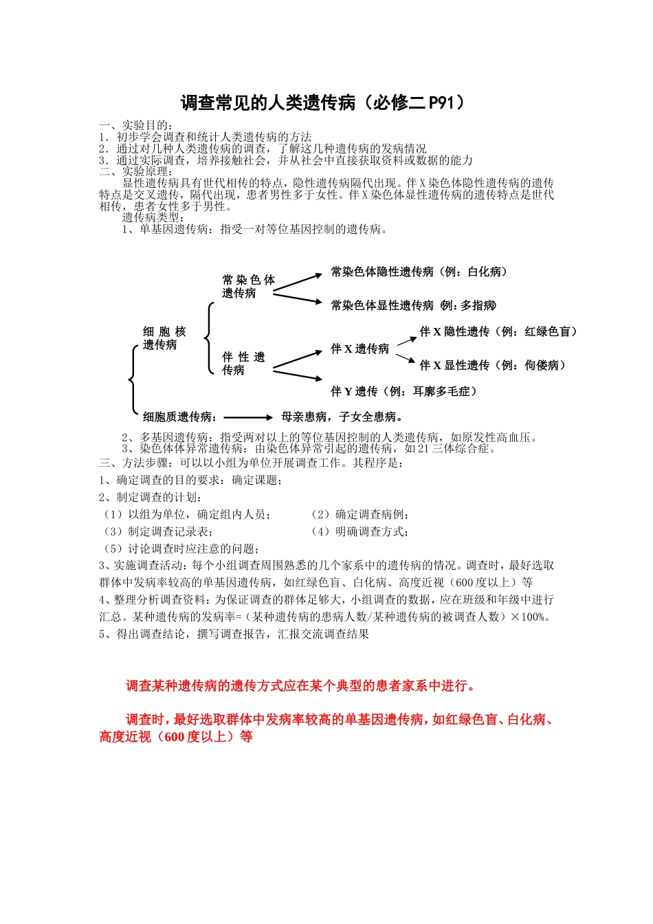 实验十四调查常见的人类遗传病_第1页