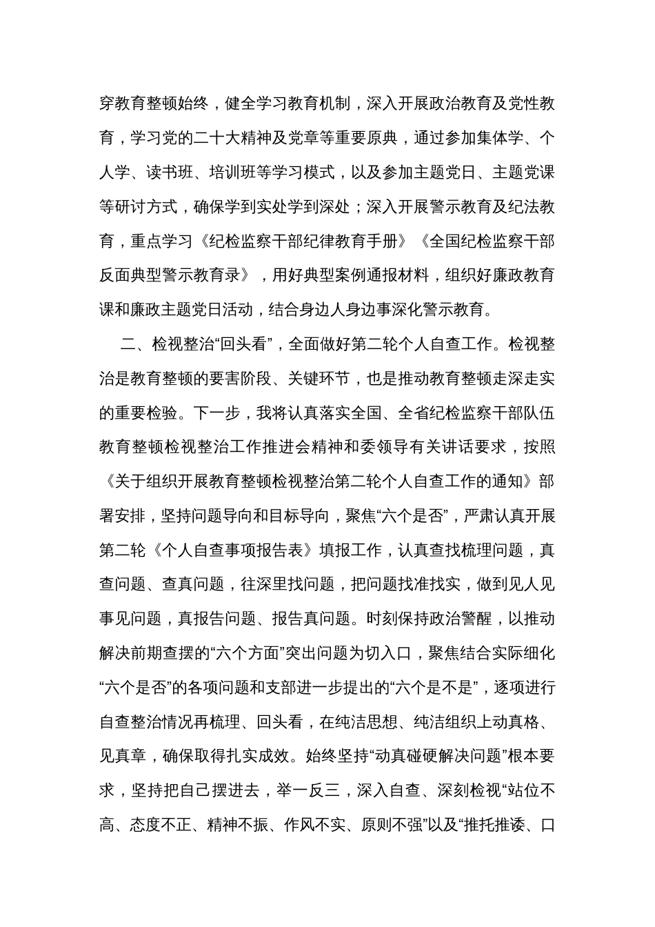 在传达学习贯彻教育整顿检视整治工作推进会精神发言_第3页